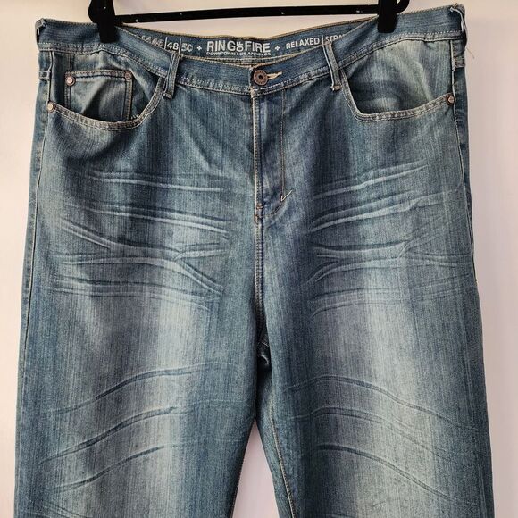 Ring of Fire Relaxed‎ Stratford medium wash jeans mens size 48x32 - Picture 2 of 9